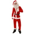 thumbnail image 5 of HPO Adult Classic Santa Claus Suit Costume | 5 Pics Adult Male Christmas Santa Outfit Set, Red, Large, 5 of 7