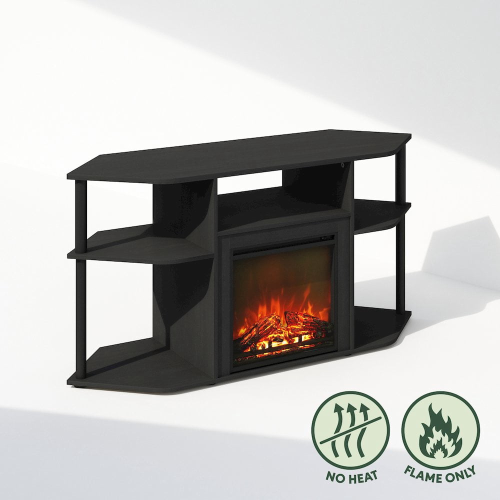 Furinno JENSEN Open Storage No Heat Decorative Electric Americano/Black
