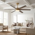 thumbnail image 4 of 60" Modern Gold Reversible Blades Smart Ceiling Fan with Dimmable LED Light and Remote, 4 of 17