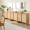 thumbnail image 6 of BERRYMERRY 2 Door Fluted Sideboard Buffet Cabinet with Storage, Modern Wood Cabinet with Adjustable Shelves for Living Room, Dining Room (Light Wood 2 Doors), 6 of 9