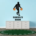 thumbnail image 3 of Sports Personalized Wall Decals for Boys Bedroom - Basetball Player Dribbling two Balls at a Time Player DIY & Creativity Custom Name Wall Sticker - Size: 20 In x 40 In, 3 of 5