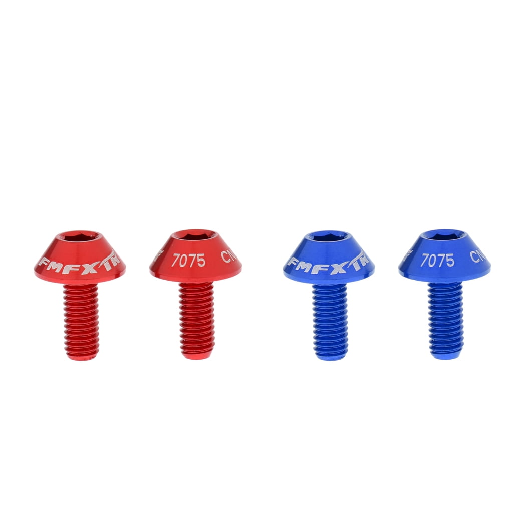4Pcs Colorful Aluminum Alloy Mountain Bike Water Bottle Holder Cage Screw Bolts 