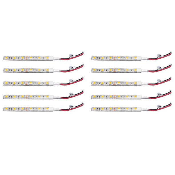 10Pcs 10cm Impermeable Blanco CáLido 5050 Luces de Tira Llevadas Dc 12V Caravana Coche