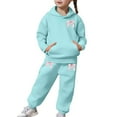 thumbnail image 4 of Girls Sweatsuit Size 6 Winter Outfit Lined Hoodie and Joggers Comfy Casual Two Piece Play With Print, 4 of 7