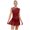 Burgundy, variant on Raenseen Womens Rhinestone Lyrical Ballet Dance Dress Sleeveless Sparkly Ruched Figure Ice Skating Dance Dress Black XL