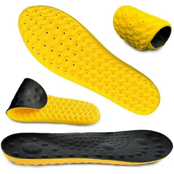 Upgraded Cloudsole Insoles for Men and Women, Best Replacement Shoe Inserts, Sports Shoe Insoles, Providing Great Shock Absorption and Cushioning for Feet Relief (Yellow, Men: US 8-11) Yellow Men: US