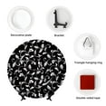 thumbnail image 4 of Disketp Black White Leaves Ceramic Plate Dinner Plates Bone China Decorative Plates Art Ceramic Ornaments for Wall Hanging Decoration -6in, 4 of 6