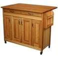 thumbnail image 1 of Pemberly Row 44" Wood Butcher Block Drop Leaf Kitchen Island in Brown, 1 of 5