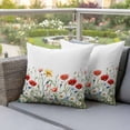 thumbnail image 5 of 2 Pack Outdoor Waterproof Throw Pillow Covers,Spring Colorful Wild Flowers Decorative Square Patio Pillowcases for Chair Couch Sofa 16x16in, 5 of 9
