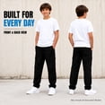 thumbnail image 2 of Quad Seven Boys Joggers Twill Stretch Cargo Pants with Pockets and Elastic Waistband 2 Pack, 2 of 7