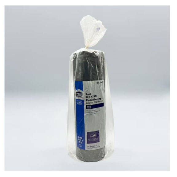 Project Source 10-Feet x 25-Feet Black 3-Mils Medium-duty Plastic sheeting