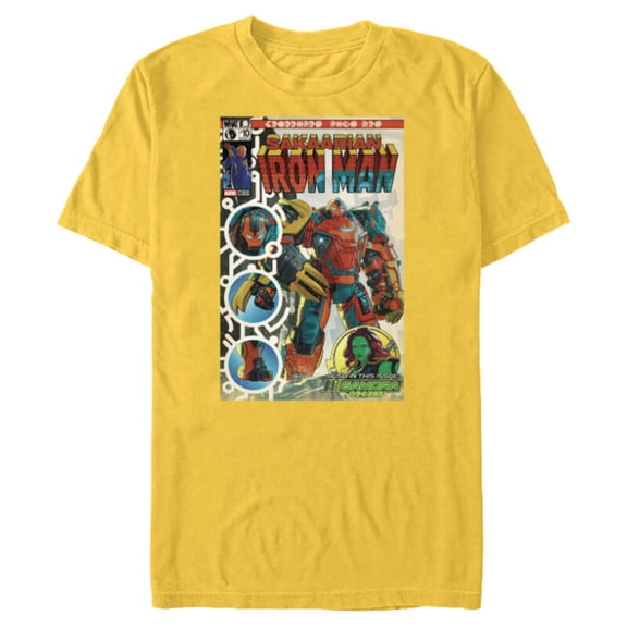 Marvel Studios What If...? Sakaarian Iron Man & Gamora Comic - Short Sleeve Blended T-Shirt for Adults - Customized-Yellow