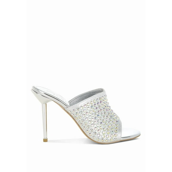 London Rag Farasha AB Rhinestone Slip-On Stiletto Womens Heels