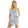 thumbnail image 4 of Kaerm Women's Spaghetti Straps Tassels Sequin Fringe Flapper Dress Samba Rumba Latin Dance Mini Dress Silver-gray One_Size, 4 of 7