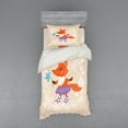 thumbnail image 2 of Ambesonne Retro Bedding Set 4 Pcs, Fox with Clothing Flowers, Queen, Multicolor, 2 of 3