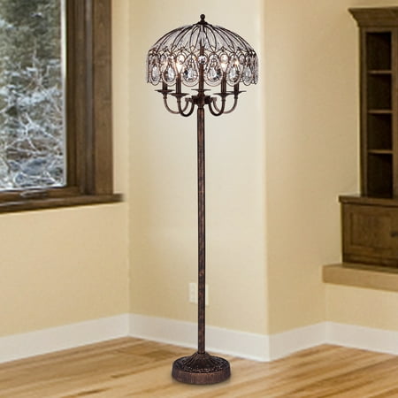 floor lamp light traditional crystal antique bronze brenden shade park brand walmart