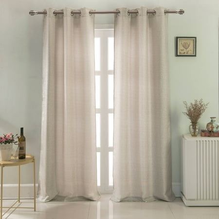 - Pebble Jacquard 72 x 84 in. Grommet Curtain Panel Pair in Taupe (Set of 2)