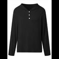 thumbnail image 2 of Sudadera con Capucha para Mujer, Informal, Holgada, de Larga, con Cuello en V y Botones, para Otoño. Negro L, 2 of 5