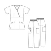 Sivvan Womens Scrub Set - Multi Pocket Cargo Pants & Stylish Mock Wrap Top