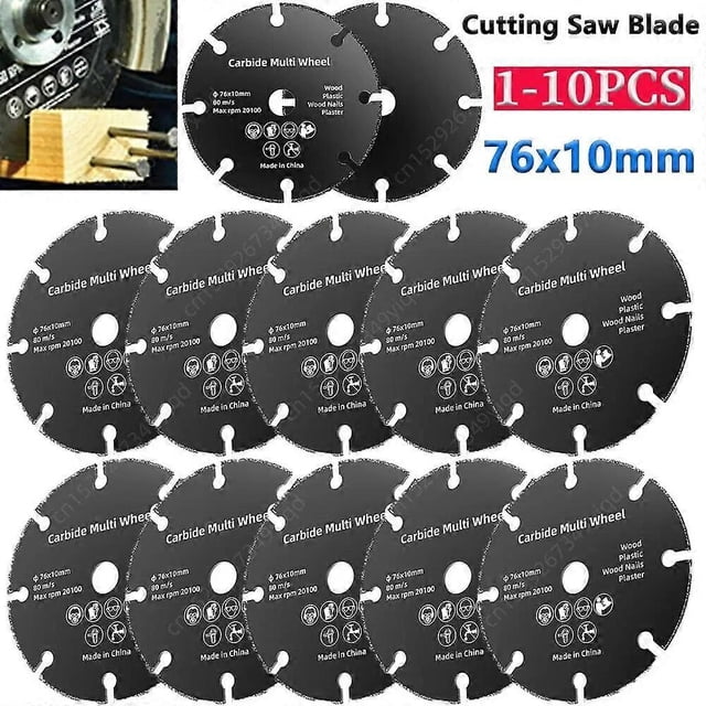 1-10PCS 76x10mm Cutting Saw Blade Cut Off Wheel Sanding Grinding Wheel For Angle Grinder Safe Stainless Steel Iron Grinding Disc