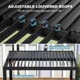 thumbnail image 2 of Outdoor Louvered Pergola, Aluminum Outdoor Louvered Pergola Patio with Adjustable Roof and Curtain for Outdoor Deck 3*3FT,Black, 2 of 5