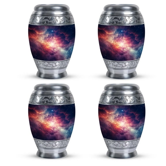 Nebula Galaxy Urns For Human Ashes - Urn For Ashes Adult - Mystic Aura Urn - Mystical Design For Unique Adult Memorials - Small Keepsake Urns For Human Ashes - Enigmatic Rest (3inch,4pcs)