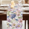 thumbnail image 3 of Table Runners 72 Inches Long Dress Scarves, Spring Flowers Farmhouse Kitchen Table Runner, Coffee Tablerunners, Watercolor Floral Dragonflies Vintage 14x72 Inch, 3 of 9
