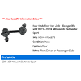 thumbnail image 2 of Rear Stabilizer Bar Link - Compatible with 2011 - 2019 Mitsubishi Outlander Sport 2012 2013 2014 2015 2016 2017 2018, 2 of 2