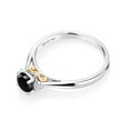 thumbnail image 3 of Gem Stone King 925 Sterling Silver and 10K Yellow Gold Black Onyx and White Lab Grown Diamond Engagement Ring for Women (0.51 Cttw, Gemstone December Birthstone, Size 6), 3 of 4
