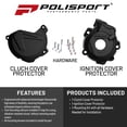 thumbnail image 2 of Polisport Clutch and Ignition Cover Protector Kit (Black) - Compatible with KTM XC-F/SX-F 250/300 (2009-2016) & Husqvarna FC 250/350 (2014-2015), 2 of 9