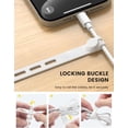 thumbnail image 3 of 10Pack Silicone Cable Ties Cord Organizer Wrap Reusable Elastic Adjustable Wire Ties Management with Lock Buckle, Charger Cable Strap Tie, Electrical Cord Keeper for Travel Home, White, 3 of 14