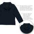 thumbnail image 2 of Kleverkids Boys Solid Cargo Polo Peruvian Cotton T-Shirt – Long Sleeve, Polo Neck With 3 Buttons – Navy, 3-6M, 2 of 5