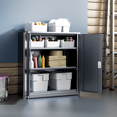 thumbnail image 3 of Magshion Metal Cabinet, 36" Tool Steel Locking Cabinet with Doors, Garage Storage Systems Lockable File Cabinet for Home Office Classroom, Grey, 3 of 10
