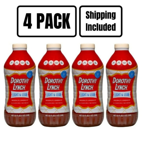 Light and Lean Dorothy Lynch Salad Dressing | Gluten Free | Trans Fat-Free Ingredients | Sweet and Spicy | Thick And Creamy | Pack of 4 | 32 oz. | Shipping Included