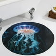 thumbnail image 4 of Jellyfish Ocean Style Round Rugs -Washable Non-Slip Small Round Area Rug Throw Soft Circle Rugs for Bedroom, Modern Print Indoor Carpet for Entryway Sofa Living Room, 4 of 7