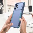 thumbnail image 4 of SaniMore for Samsung Galaxy A33 5G (6.4" 2021) Case, [Sliding Camera Window] Wireless Charging Shockproof Drop Resistant Hybird PC TPU Anti-slip Heavy Duty Protective Shell, Navy+Green, 4 of 7