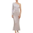 thumbnail image 3 of Swuxness Women Sleeveless Formal Maxi Dresses, Women Maxi Evening Gown, Women's Sparkly Sequined Elegant Bodycon Fishtail Slim Evening Gown Silver, XS, 3 of 5