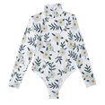 thumbnail image 3 of joogoo Wild Daisy Flower Women's Mock Turtle Neck Long Sleeve Bodysuit M, 3 of 8