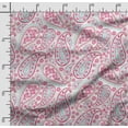 thumbnail image 2 of Soimoi Asian Paisley Print, Silk Fabric, Decor Sewing Fabric by The Yard 42 Inch Wide,Decorative Fabric for Shirts Suits Ties, Pink & White, 2 of 5