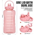 thumbnail image 4 of GEDUX 128 oz Motivational Water Bottle with Time Marker, Leakproof Wide Mouth Water Bottle, BPA-Free 2-in-1 Lid with Straw & Spout for Gym Camping, 4 of 6