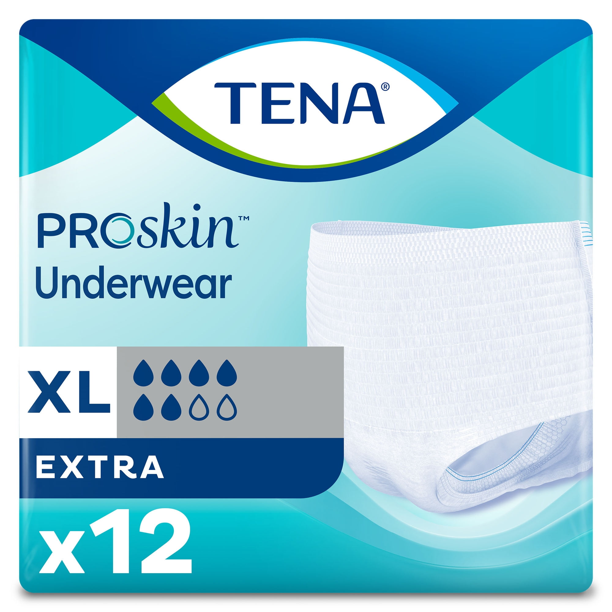 TENA Stretch Super Heavy Absorbency Night Briefs for Adults, Large