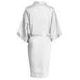 thumbnail image 5 of Arlun Valentine's Day Silk Satin Feather Trim Long Sleeve Short Robes Fashion Solid Color Lightweight Comfy Bathrobe Bridal Short Dressing Gowns Party Nightgown Sleepwear White XL, 5 of 5