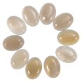 thumbnail image 1 of Plano Ovalado Piedra, Ovalado Ágata Cuentas 18mm x 13mm Plano Espalda Cristal Piedra Cuentas para Joyería Fabricación Bricolaje Foto Marco Hogar Decoración 10uds, Transparente Gris, 1 of 7
