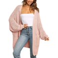 thumbnail image 2 of Cardigan Sweaters for Women Lantern Sleeve Open Front Knit Sweater Coat with Pockets Womens Cardigan Sweaters, 2 of 5