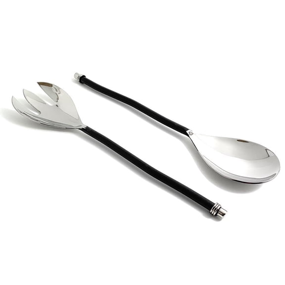 Vibhsa Glossy Powder Coated Stainless Steel Salad Serving Spoon (2 Count)