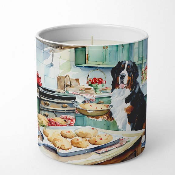 Bernese Mountain Dog Christmas Cookies Decorative Soy Candle 3.25 in x 3.75 in