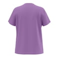 thumbnail image 5 of WTOBBY Women's Quick-Dry Zipper Collar Scrubs Set with Pockets, Short Sleeve Top and Pants, Solid Color Nursing Uniform, Medical Workwear for Caregivers, Professional Look,Purple L, 5 of 7