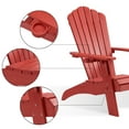 thumbnail image 4 of Adirondack Chair, Oversized Poly Lumber Fire Pit Chair with Cup Holder, 350Lbs Support Patio Chairs for Garden, Weather Resistant Outdoors Seating, Relaxing Gift for Father & Mother (Red), 4 of 6