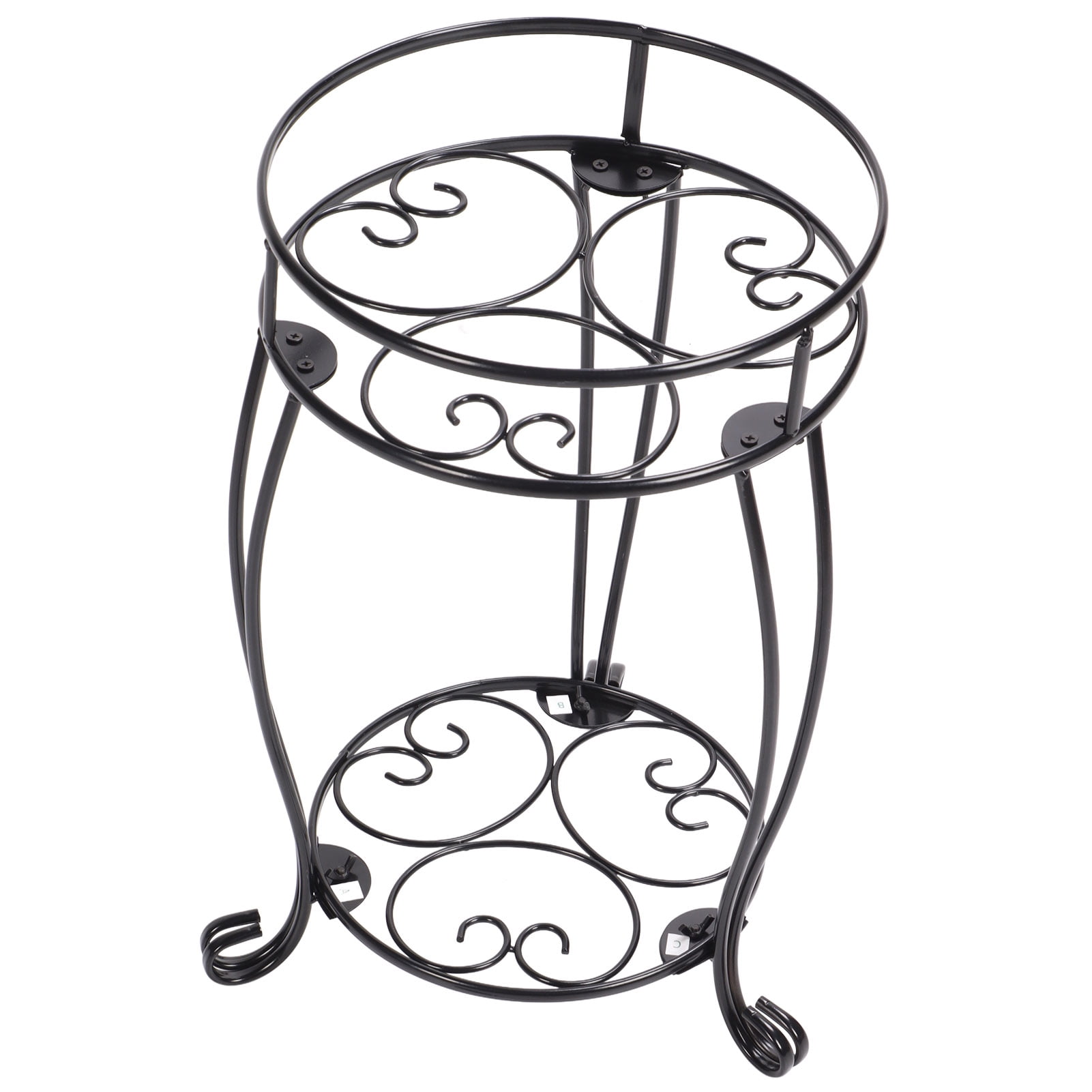 Ymiko Double Layer Metal Potted Plant Stand Wrought Iron Planter Holder