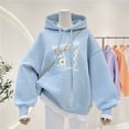 thumbnail image 3 of Ropa de otoño invierno 2024 para niñas Sudadera con capucha de oso Camiseta suelta de margaritas Vestidos para adolescentes Princesa para niñas 5 7 8 9 10 11 12 años, 3 of 4
